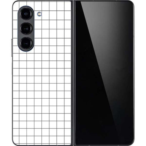 White Grid Galaxy Z Fold5 5G Skin