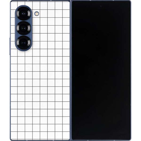 White Grid Galaxy Z Fold6 Skin