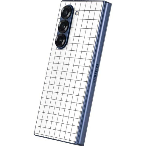White Grid Galaxy Z Fold6 Skin