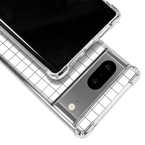 White Grid Google Pixel 8a Clear Case