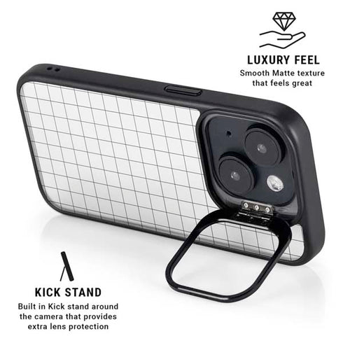 White Grid iPhone 14 Kickstand Case