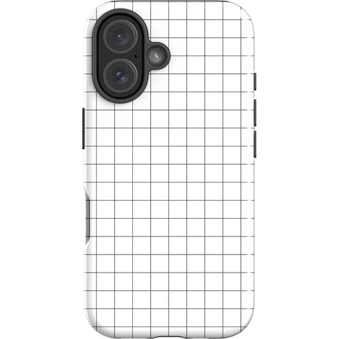 White Grid iPhone 16 Impact Case