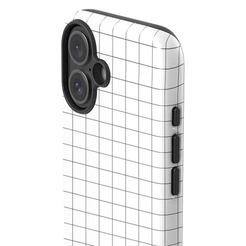 White Grid iPhone 16 Impact Case