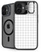 White Grid iPhone 16 Kickstand Case