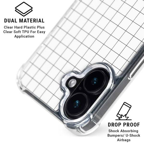 White Grid iPhone 16 MagSafe Case
