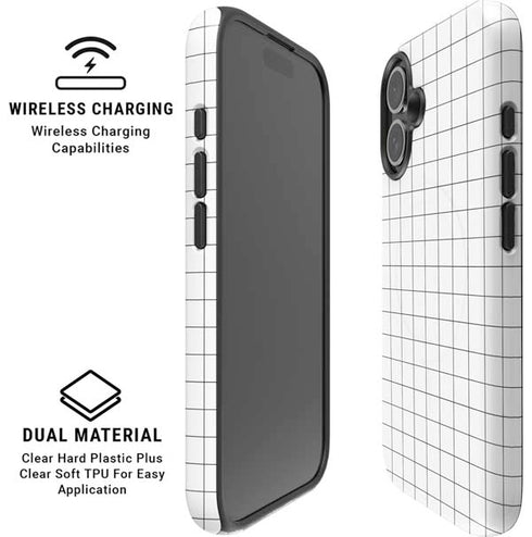 White Grid iPhone 16 Magsafe Impact Case