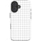 White Grid iPhone 16 Plus Impact Case