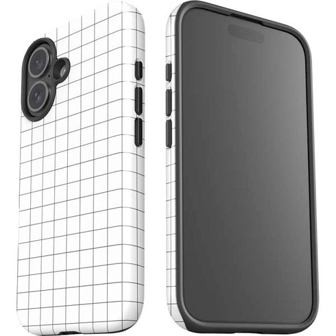 White Grid iPhone 16 Plus Impact Case