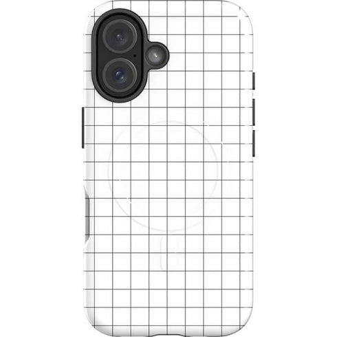 White Grid iPhone 16 Plus Magsafe Impact Case