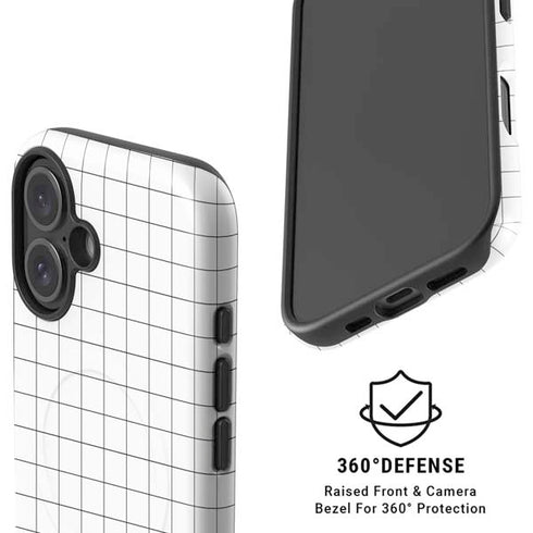 White Grid iPhone 16 Plus Magsafe Impact Case