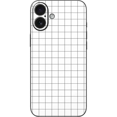 White Grid iPhone 16 Plus Skin