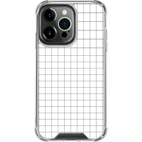 White Grid iPhone 16 Pro Clear Case