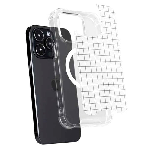 White Grid iPhone 16 Pro MagSafe Case