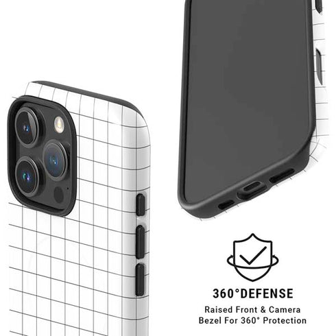 White Grid iPhone 16 Pro Magsafe Impact Case