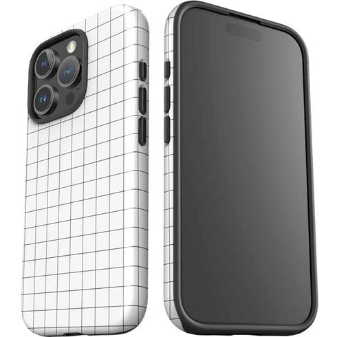 White Grid iPhone 16 Pro Max Impact Case