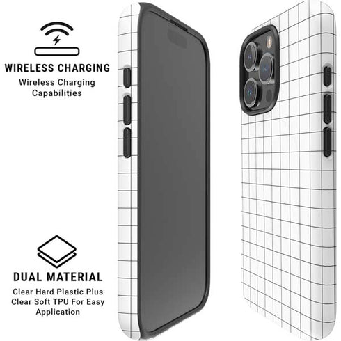 White Grid iPhone 16 Pro Max Magsafe Impact Case