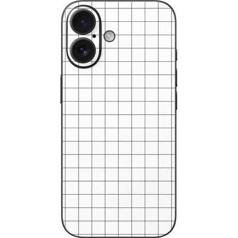 White Grid iPhone 16 Skin
