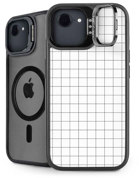 White Grid iPhone 16e Kickstand Case