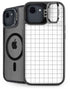 White Grid iPhone 16e Kickstand Case