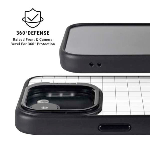 White Grid iPhone 16e Kickstand Case