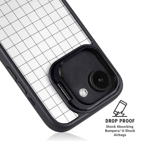 White Grid iPhone 16e Kickstand Case