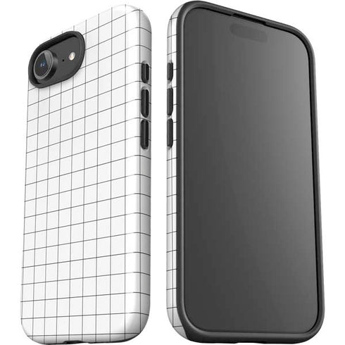 White Grid iPhone 16e Impact Case