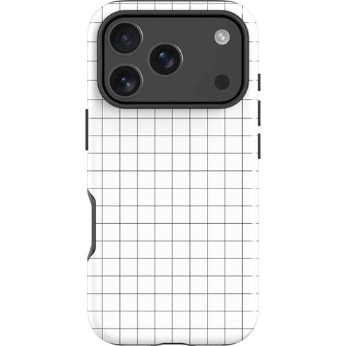 White Grid iPhone 18 Pro Impact Case