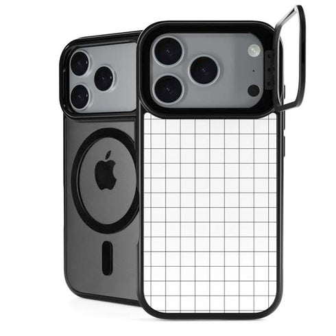White Grid iPhone 18 Pro Kickstand Case