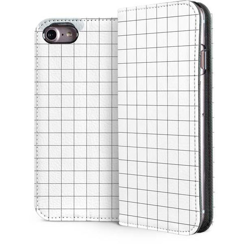 White Grid iPhone 7 Folio Case