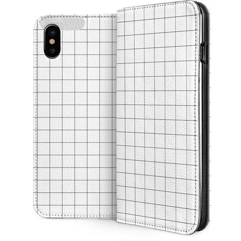 White Grid iPhone 8 Folio Case