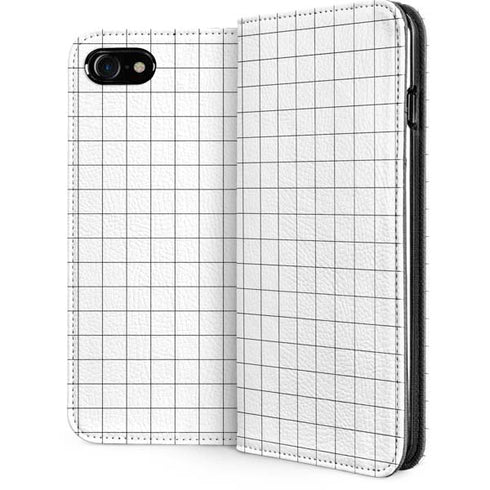 White Grid iPhone SE (2nd & 3rd Gen) Folio Case