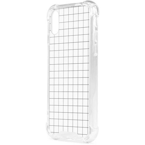 White Grid iPhone XS Clear Case