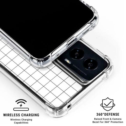White Grid Moto G Power 5G (2024) Clear Case