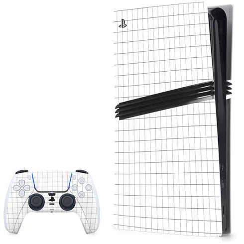 White Grid PS5 Pro Bundle Skin