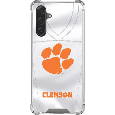 Clemson University White Jersey Galaxy A17 Clear Case
