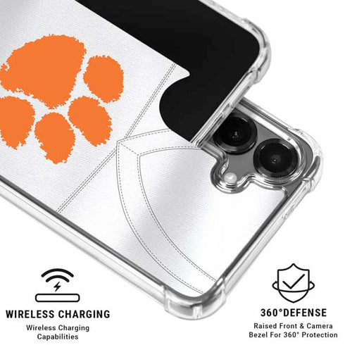Clemson University White Jersey Galaxy S26 Plus Clear Case