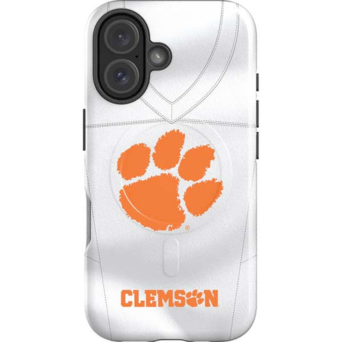 Clemson University White Jersey iPhone 16 Magsafe Impact Case