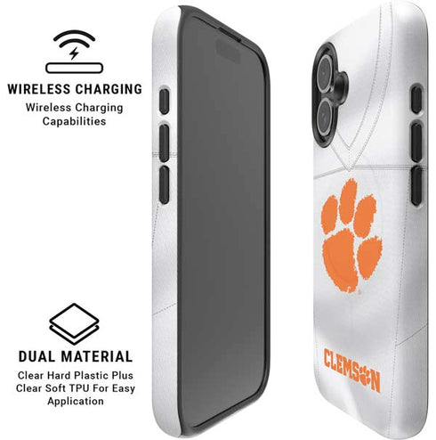 Clemson University White Jersey iPhone 16 Magsafe Impact Case