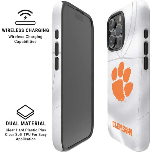 Clemson University White Jersey iPhone 16 Pro Max Magsafe Impact Case