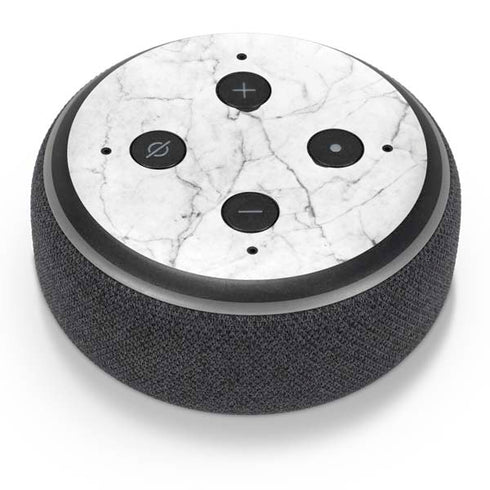 White Marble Amazon Echo Dot Skin