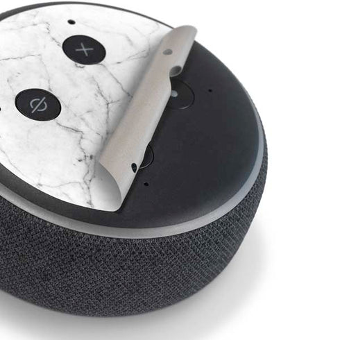 White Marble Amazon Echo Dot Skin