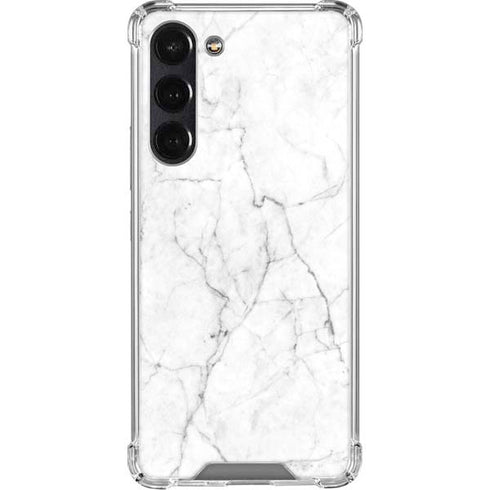 White Marble Galaxy S24 FE Clear Case