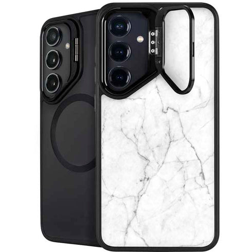 White Marble Galaxy S25 Kickstand Case