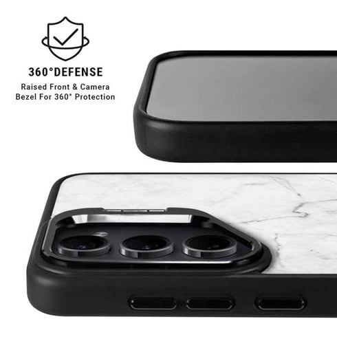 White Marble Galaxy S25 Kickstand Case