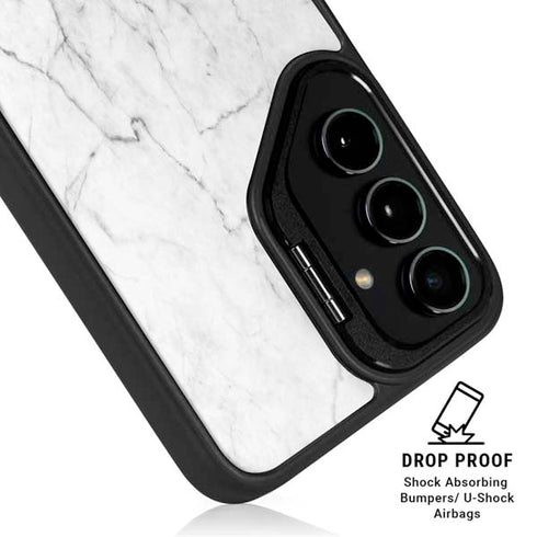 White Marble Galaxy S25 Kickstand Case