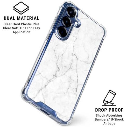 White Marble Galaxy S25 Plus Clear Case