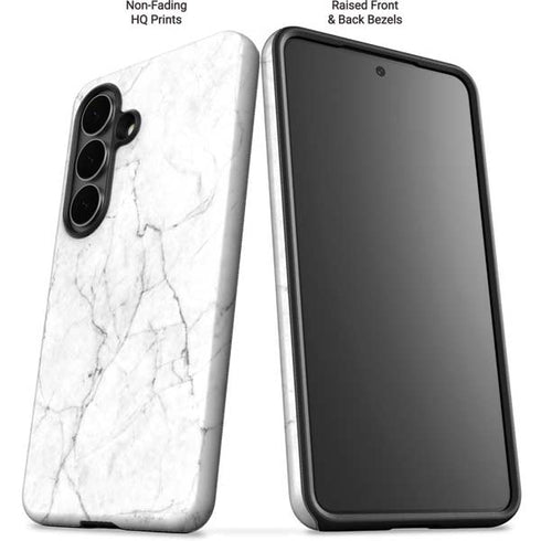 White Marble Galaxy S26 Impact Case