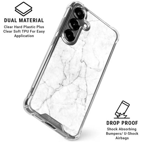 White Marble Galaxy S26 Plus Clear Case