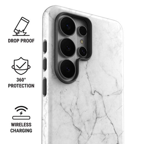 White Marble Galaxy S26 Ultra Impact Case
