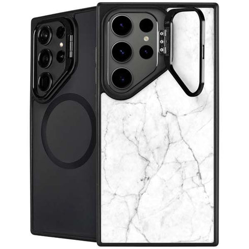White Marble Galaxy S26 Ultra Kickstand Case